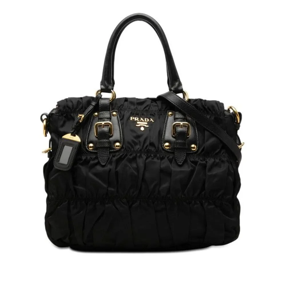 Prada Gather Logo Tote Bag